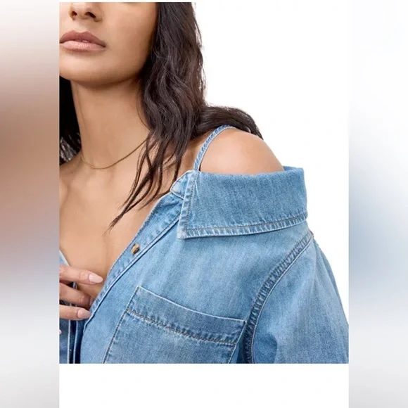 Good American Blue Button Down Shirt - Picture 4 of 4